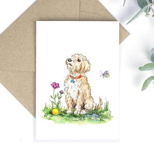 2 x cartes de voeux « Please », Moodle, caniche x