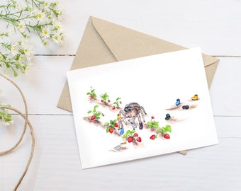 2 x Greeting Cards 'Incy Wincy Gardener'