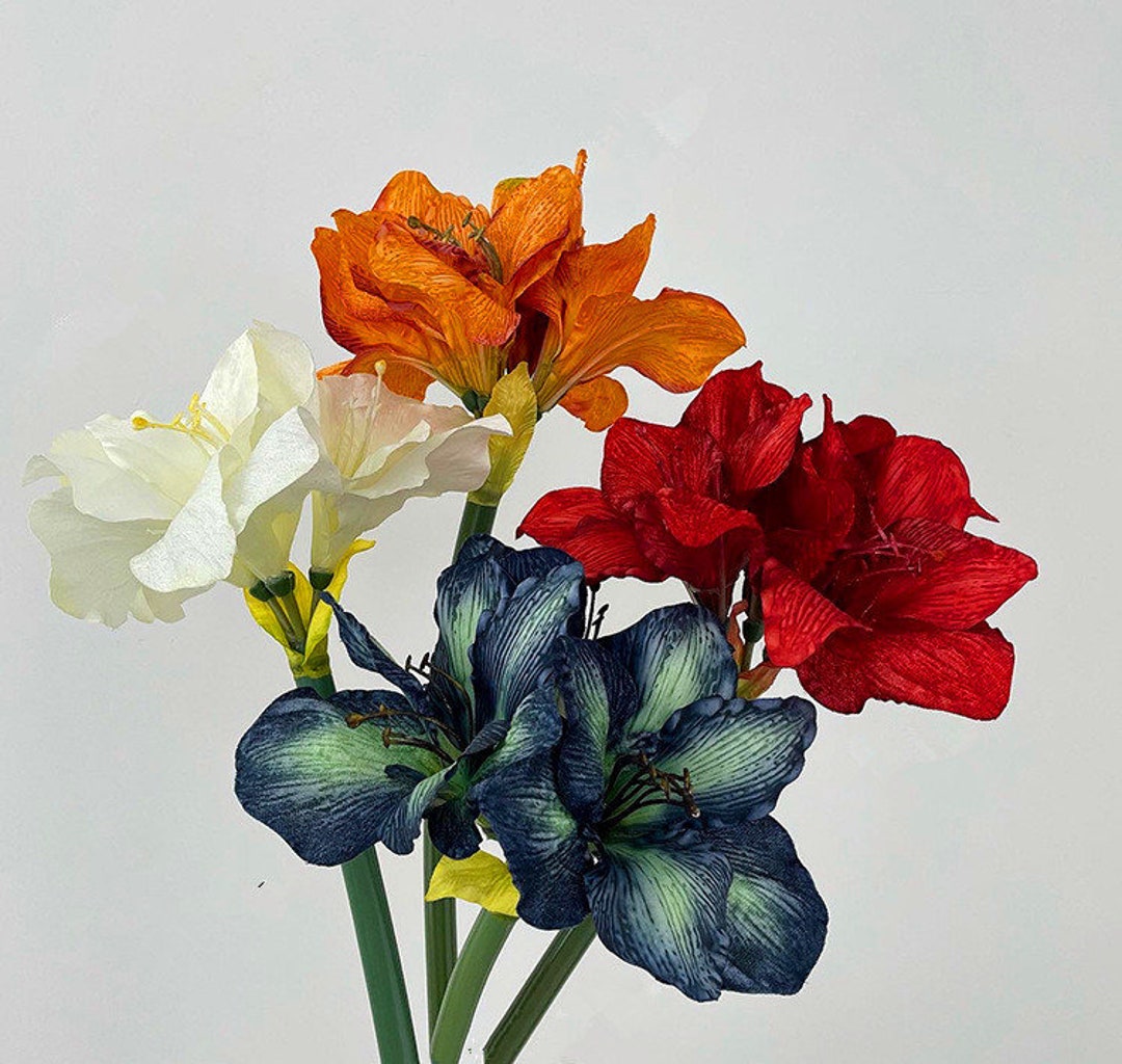 Real Touch Amaryllis Artificial Faux Flower Home Decor Flower Etsy