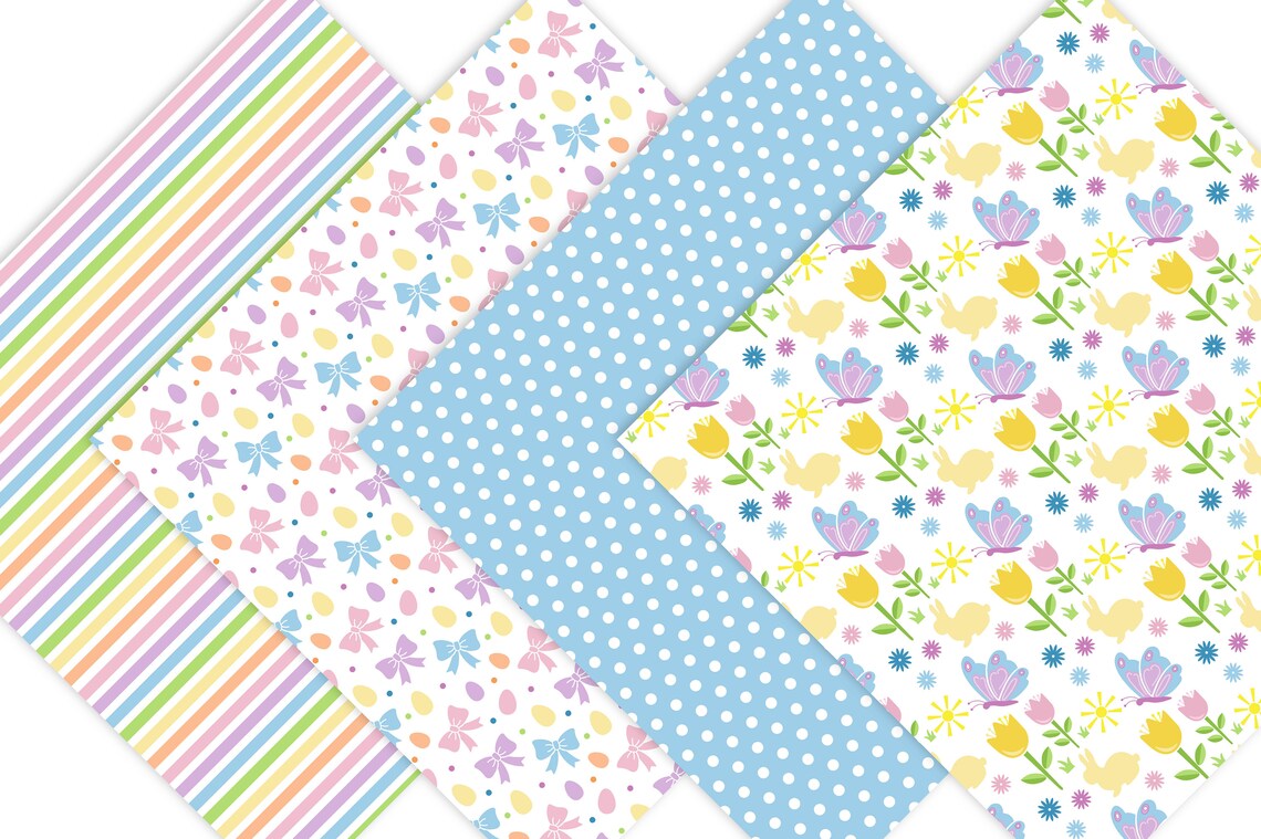 Easter Digital Paper Pack, Easter Paper Pack, Easter Bunny Paper ...