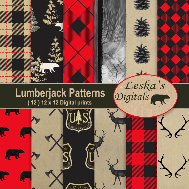 Lumberjack Rustic Forest Background lumberjack DIGITAL Etsy