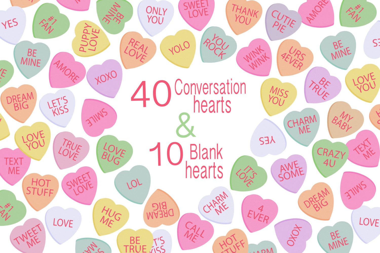 Heart Clipart, Heart Candy Clip Art, Sweethearts Candy Clipart