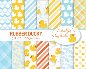 Rubber Duck Digital Paper Rubber Ducky Scrapbook Paper Duck Background Paper Digi Paper Duck Birthday Duck digital paper Printable Paper