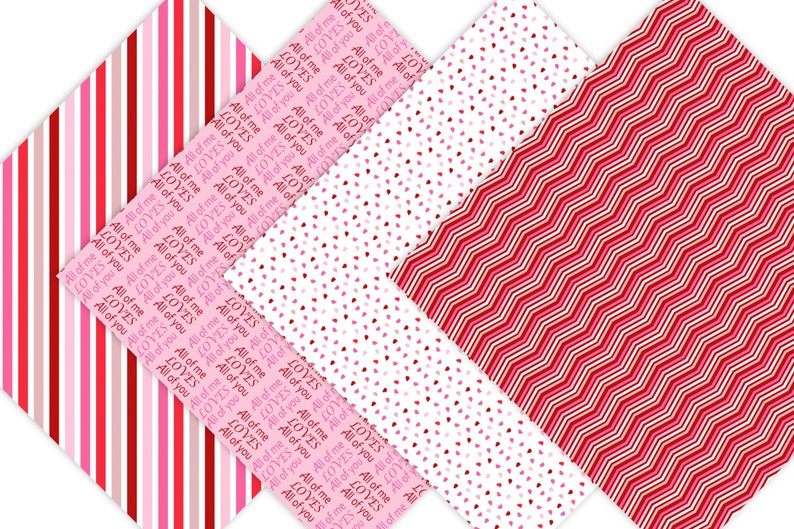 Valentine Digital Paper love Paper Romance Etsy