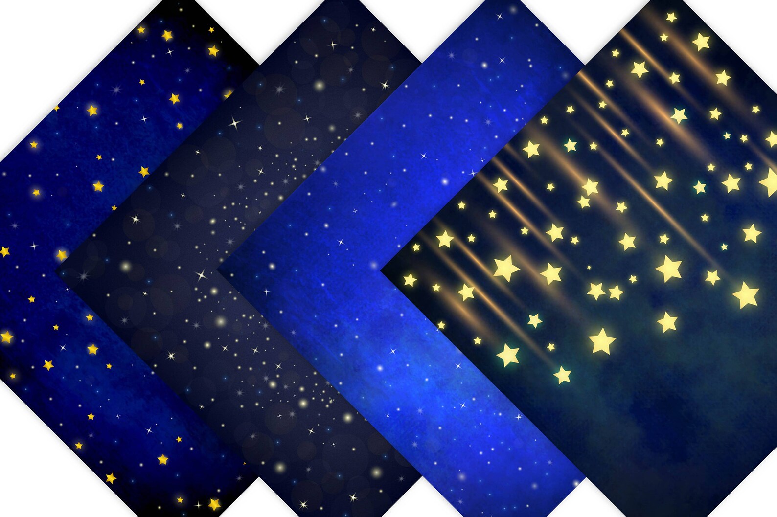 Stars Scrapbook Paper Starry Night Digital Paper Pack STAR Etsy