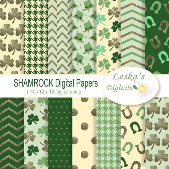 Irish Luck Scrapbook 12x12 Papers Set - 2 Sheets
