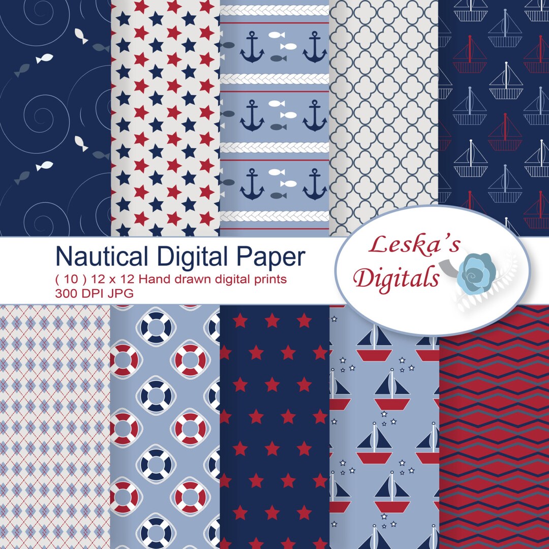 Nautical Scrapbook Patterns, 