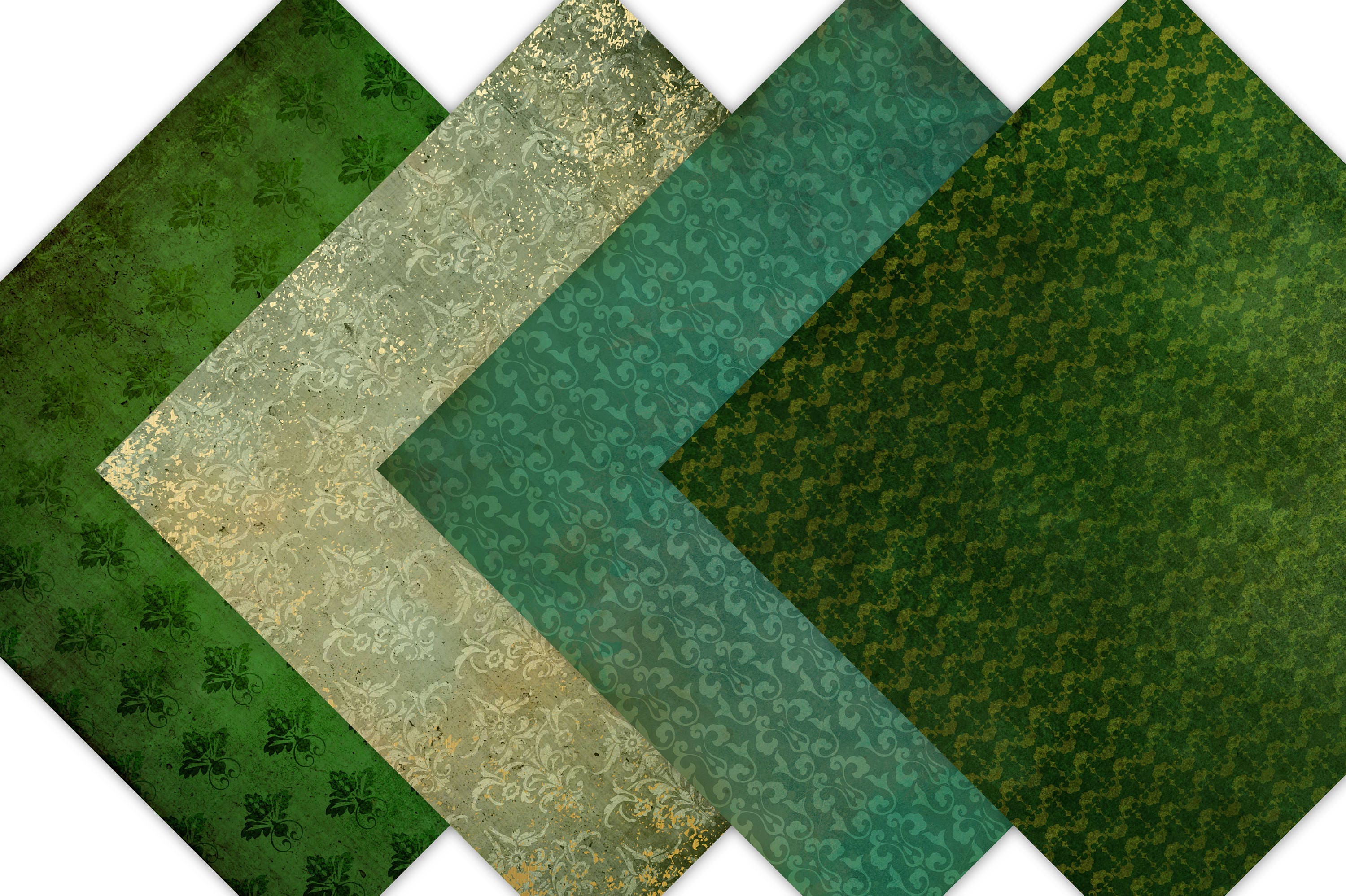 Green Grunge Scrapbook Paper Green Textures Digital Paper Etsy Singapore