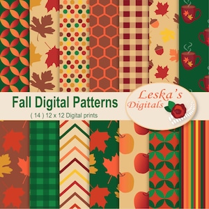 Fall digital paper, Fall paper, Fall patterns, Autumn digital paper, Autumn paper, autumn patterns, Harvest backgrounds, Harvest pattern