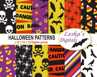 Halloween Digital Paper, Halloween Scrapbooking Paper, Halloween Backgrounds, Halloween Patterns, Halloween Patterned Paper, Paper Pack