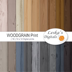 Woodgrain Digital Paper &quot;WOOD BACKGROUND&quot; 18 digital scrapbook papers, woodgrain paper