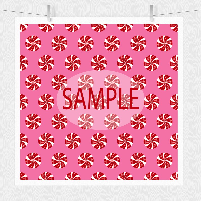 Candy Cane Digital Paper Candy Cane Stripes Paper Pack Etsy