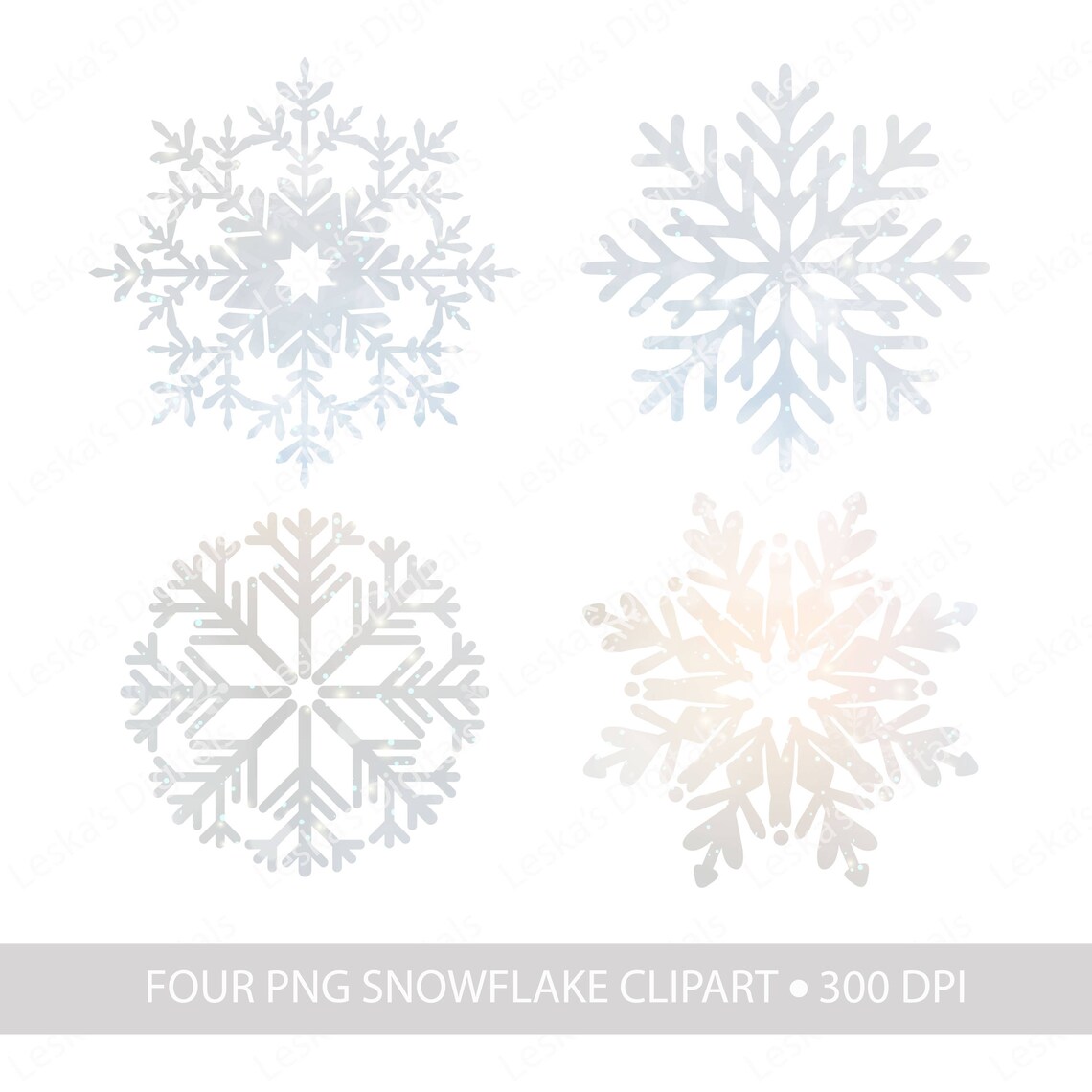 Snowflake Clip Art & Digital Paper Backgrounds, Winter Wonderland ...