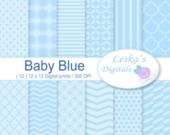 Baby blue digital paper: "BABY BOY" blue scrapbook paper, baby boy scrapbook paper, digital background for commercial use