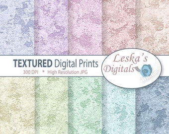 Textured paper - Pastel textures - textured digital scrapbook paper, Digital textures, pastel scrapbook paper - digital paper pack, seamless