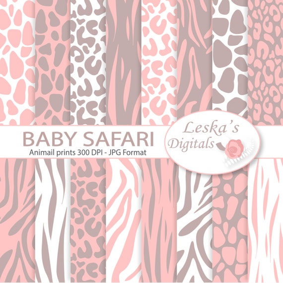 Download Baby Safari Animal Prints Safari Digital Paper Animal Etsy
