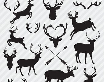 Hirsch Clipart, Hirsch Silhouetten, Hirsch PNG Clipart, Ai Vektoren, Premium Hirsch Silhouette, Hirsch Silhouette, Hirsch Silhouette Collection, Rentier