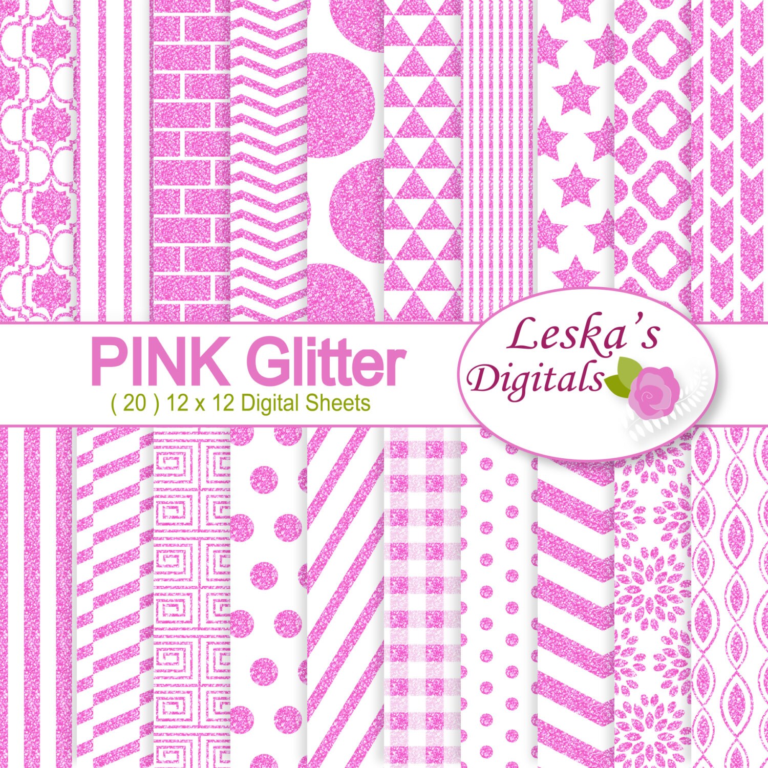 pink glitter chevron background