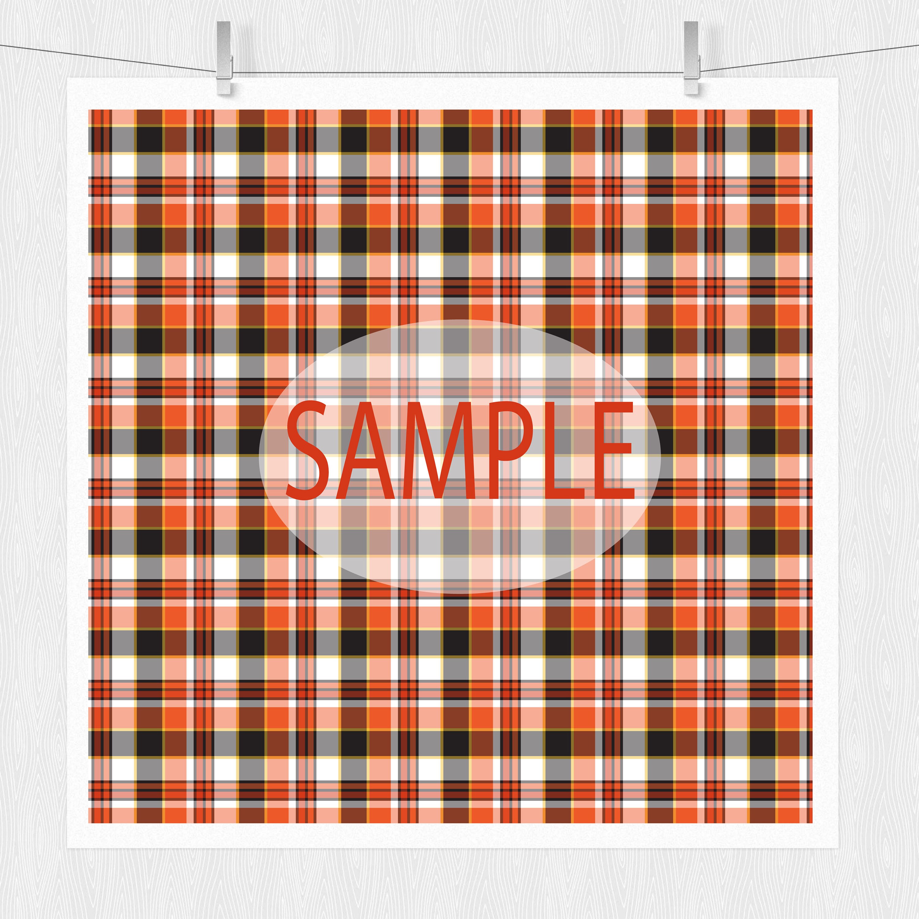 Black and Orange Digital Paper, Orange Paper Pack, Halloween Plaid ...