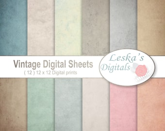 Antique Paper - Textured Vintage Digital Paper "VINTAGE DIGITAL PAPER" Shabby Chic printable backdrop, antique scrapbook paper