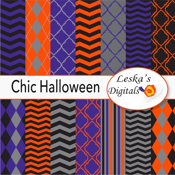Halloween scrapbook paper pack, Digital halloween pattern paper for digital scrapbooking, backgrounds and printable halloween projects