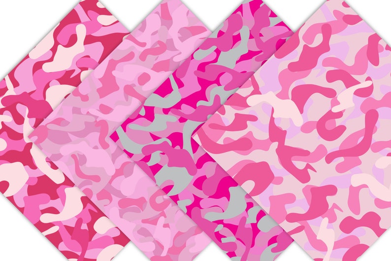 Pink camo digital paper Pink Camouflage digital paper pack | Etsy