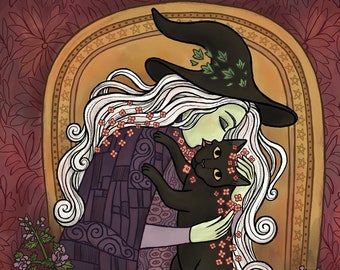 The Witch's Kiss - Fine Art Giclée Print on Archival Watercolor Paper