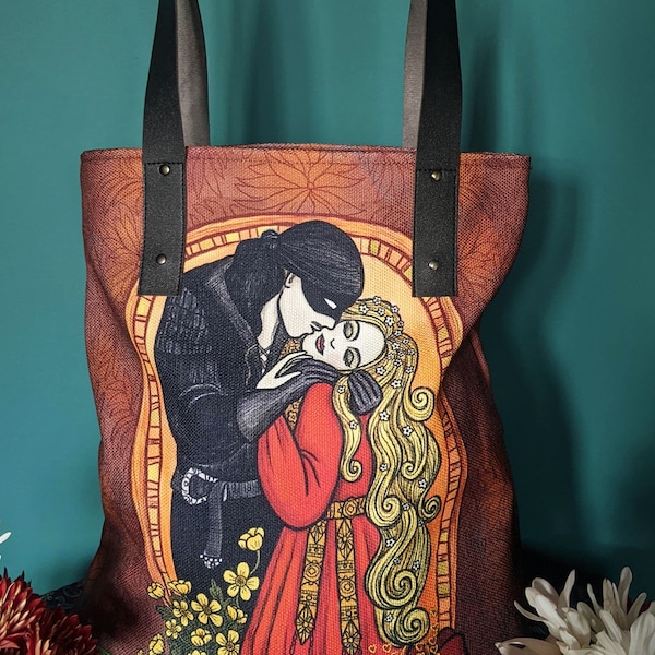 Princess Bride The Kiss  Tote Bag - Lined with Pockets and Magnetic Closure