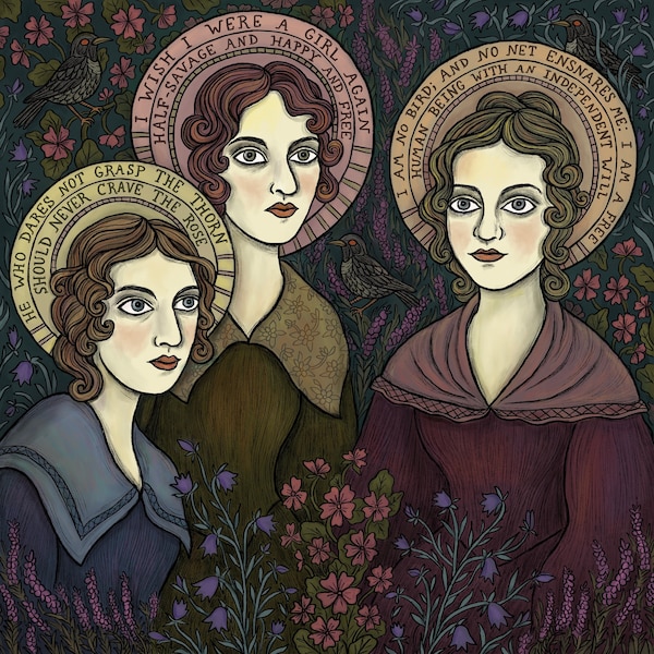 The Brontë Sisters - Kunstdruck auf Aquarellpapier - Literarische Frauen