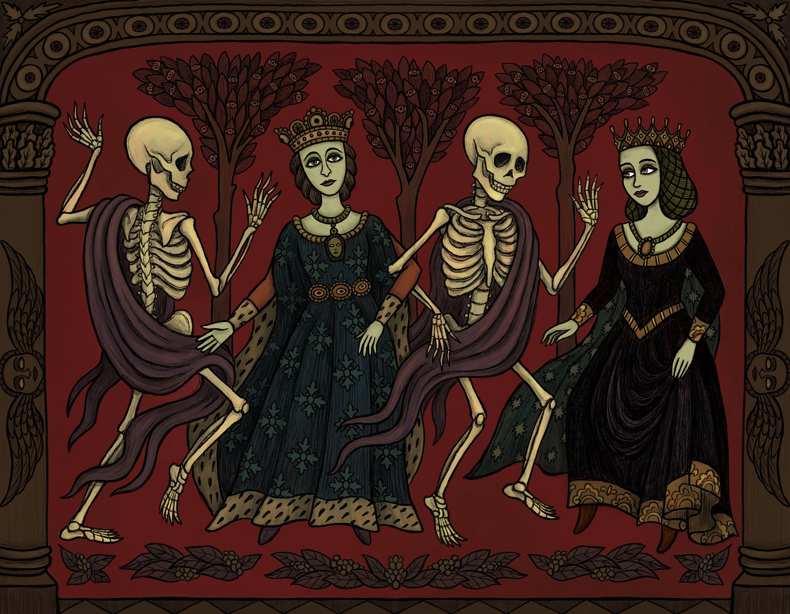 Danse Macabre Fine Art Giclée Print on Archival Watercolor - Etsy New  Zealand