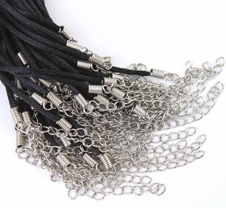 22 Satin Silky Black Cord Adjustable Necklace 22 Etsy