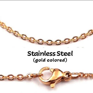 16-30" Gold-Colored Stainless Steel Necklace - Many SIzes (Finished Chain single/bulk/Basic Chain/Jewelry Making/Womens Necklace/Gold Chain)