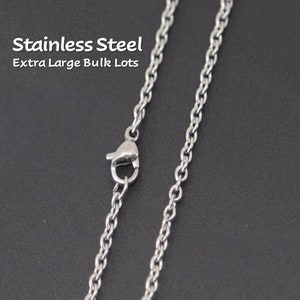 12pcs 24 Inch Bulk Necklace Chains Necklace Chain Lot Long Necklace Chains  Wholesale Chain Necklaces Rolo Link Lobster Clasp Silver 