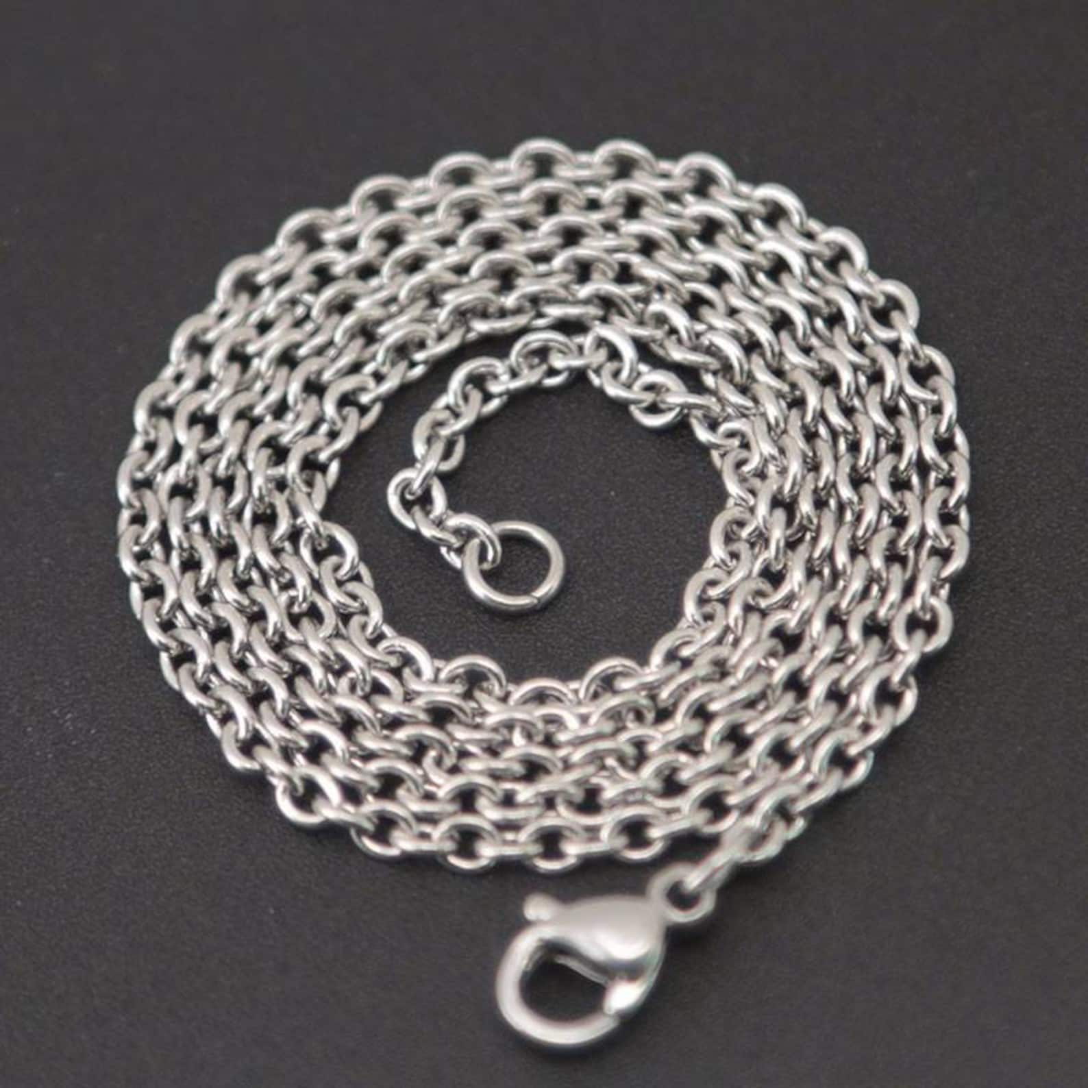 18 2.5mm Stainless Steel Finished Necklace Chain Etsy