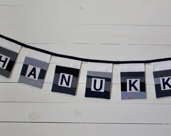 Baby's first Hanukkah pocket banner, Chanukah countdown garland