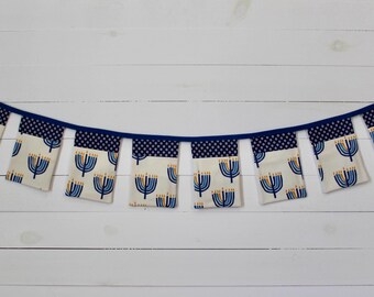 Hanukkah menorah banner, Chanukah countdown stocking, Hanukah advent