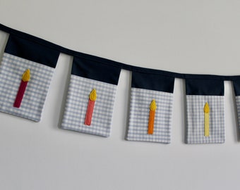 Hanukkah pocket banner - Rainbow candles advent