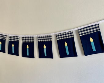 Memory Threads Hanukkah banner, Chanukah countdown, menorah candles