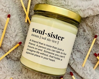 Soul Sister Candle - Best Friend Gift - Bestie Present - Gift for Her Birthday - Best Friend Christmas - Galentine