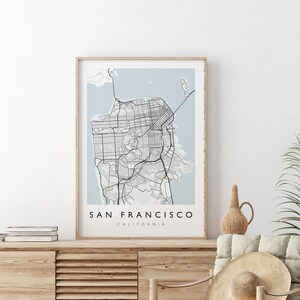 SAN FRANCISCO MAP - California City Map Print - San Francisco Map Print - Travel Print - City Print - Travel Poster - Minimalist Poster