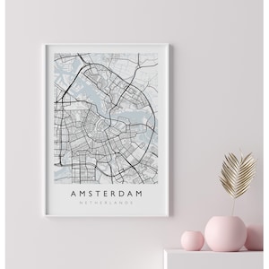 AMSTERDAM - Netherlands City Map - Amsterdam Map Poster - City Map Print - Amsterdam Map - Travel Poster - City Prints - Netherlands Map