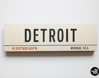 Handmade Detroit Sign: Vintage Motor City Wooden Decor