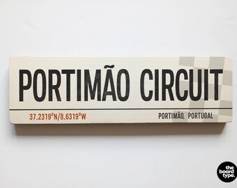 Portimao Circuit Wooden Racing Sign - Gift for Racer - Portugal SBK Race Circuit Art