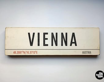 Vienna Austria Wooden Sign: Custom City Art