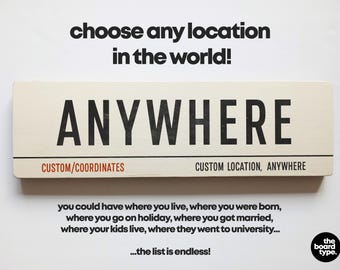Custom Location Wooden Sign: Personalized Travel Decor