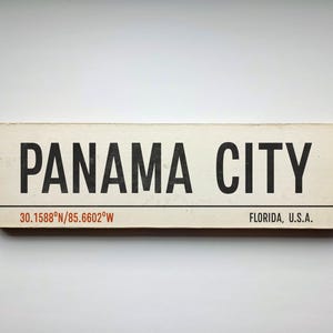 PANAMA CITY Cartello fatto a mano in Florida - Cartello turistico in legno di Panama City - Cartello vintage USA - Cartello di destinazione Panhandle Beach - Vacanze di primavera