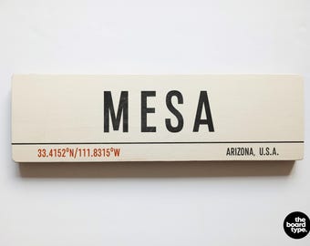 Handmade Mesa Arizona Wooden Sign: Retro Travel Decor