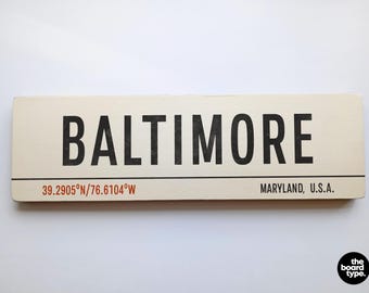 Vintage Baltimore Wooden Sign: Handmade Retro Home Decor