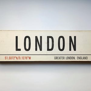 LONDRA City Art Sign - London Wooden Sign - Cartello in legno personalizzato - Cartello in legno personalizzato - Fatto a mano - Cartello in legno fatto a mano