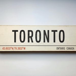 TORONTO Ontario Hometown Sign - Canadian Wooden Travel Sign - Vintage Retro Sign - Canadian Destination Sign - Handmade Retro Canada Gift